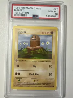 Pokemon PSA 10 1st Edition Diglett 047/102 Base Set (Shadowless) - Image 1
