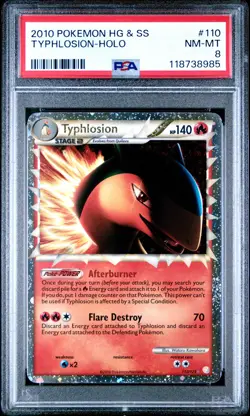 2010 POKEMON HEARTGOLD SOULSILVER TYPHLOSION PRIME #110 ULTRA PSA 8 NM 118738985 - Image 1