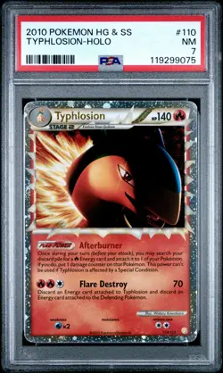 2010 POKEMON HEARTGOLD SOULSILVER TYPHLOSION PRIME #110 ULTRA PSA 7 NM 119299075 - Image 1