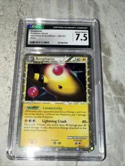 2010 POKEMON HEARTGOLD AMPHAROS PRIME #105 ULTRA RARE CGC NM+ - Image 1