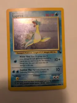 Pokemon TCG Lapras Fossil Holo Rare Card 1999 10/62 - Image 1