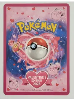 Valentine's Day Pikachu CUSTOM POKEMON TRADING CARD HEART SWEET PINK NEW 2026 US - Image 2