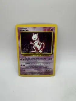 Pokemon TCG Mewtwo Base Set Holo Unlimited Rare Card 10/102 MP Condition - Image 1