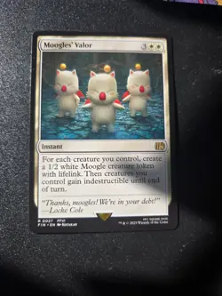 MtG Moogle's Valor R 0027 FIN Final Fantasy Magic Gathering - Image 1