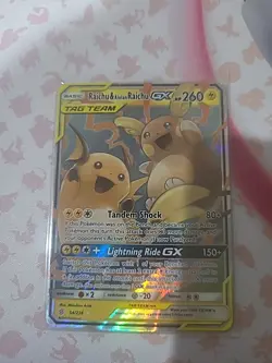 RAICHU & ALOLAN RAICHU GX 54/236 HOLO RARE GX UNIFIED MINDS POKEMON - Image 1