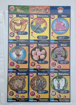 Vintage 1999 Pokemon Movie Poketrivia Burger King Uncut Sheets Complete Set 1-20 - Image 4