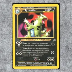 Tyranitar 31/75 LP NF Rare Pokemon TCG Neo Discovery Unlimited English - Image 1