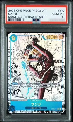 SANJI ONE PIECE CARD PSA 10 OP06-119 MANGA ALT ART TCG PARALLEL JAPANESE 2025 - Image 1