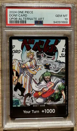 🔥2024 Zoro Sanji One Piece OP06 Wings Of The Captain Alt Art Don! Card PSA 10🔥 - Image 1