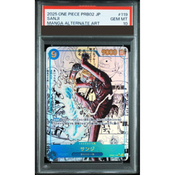 PSA 10 Sanji OP06-119 Manga Alt Art Comic Parallel THE BEST vol.2 ONE PIECE CARD - Image 1