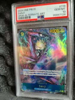 One Piece Sanji OP06-119 SecretRare SEC Wings of the Captain Card Game Psa 10 - Image 2