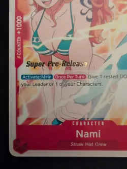 One Piece TCG Super Pre-Release Nami ST01-007 NM Condition English - Image 2