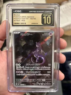 CGC 10 Pristine ✨ Mewtwo 183/165 Holo AR 151 sv2a Pokemon Card Japanese 🌆 - Image 1