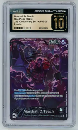 2025 One Piece 2nd Anniversary Set Marshall.D.Teach OP09-081 CGC Pristine 10 - Image 1