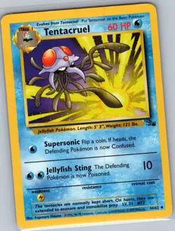Tentacruel 44/62 Non Holo Fossil - Pokemon Card - LP - Image 1
