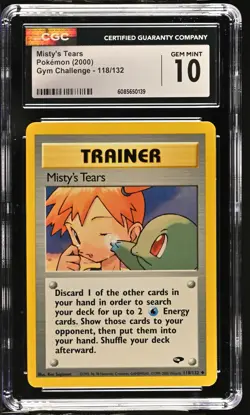 CGC 10 GEM MINT Misty's Tears 2000 Gym Challenge 118/132 Pokemon Card - Image 1