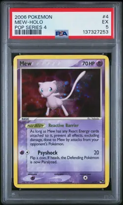 2006 POKEMON POP SER 4 #4 MEW-HOLO PSA 5 - Image 1