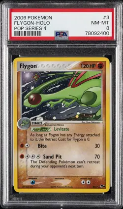 2006 POKEMON POP SER 4 #3 FLYGON-HOLO PSA 8 - Image 1