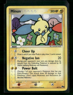 MINUN POP Series 3 Set POKEMON Holo 2006 Trading Card 4/17 TCG - Image 1