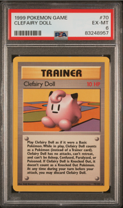 1999 Base Set Game #70 Rare Clefairy Doll Excellent - Mint PSA 6 Pokemon - Image 1