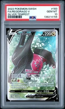 Regidrago V #183 PSA 10 2022 Pokemon SWSH Silver Tempest Full Art - Image 1