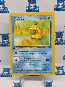 Psyduck - 53/62 - 1st Edition Fossil Pokemon LP - Image 1