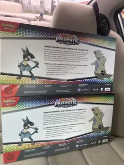 PRISMATIC EVOLUTIONS Lucario EX and Tyranitar EX Premium Collection In Hand!! - Image 3