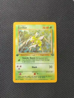 Scyther 1st Edition Holo Eng 10/64 Pokemon Jungle 1999 raw Excellent EXC+ - Image 1