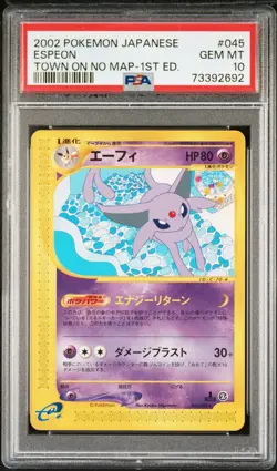 Pokemon TCG 2002 Espeon Town On No Map 1st Edition Japanese 045/092 PSA 10 - Image 1
