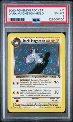 2000 Pokemon Rocket #11 Dark Magneton Holo PSA 8 NM-MT - Image 1