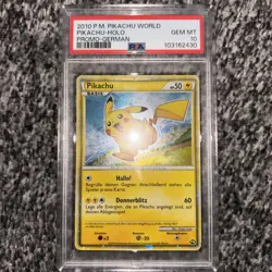 PSA 10 Pikachu WORLD PROMO GERMAN POKEMON HOLO FS JAPAN 2010 RARE (WITH SWIRL) - Image 2