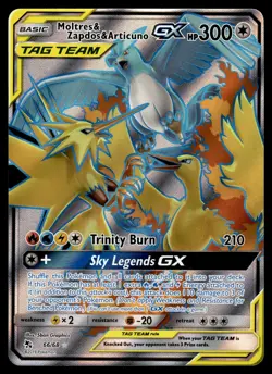 MOLTRES & ZAPDOS & ARTICUNO GX - 66/68 Rare Ultra Hidden Fates Pokemon NM - Image 1
