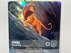 Disney Lorcana TCG Simba Returned King Enchanted 215/204 The First Chapter Holo - Image 3