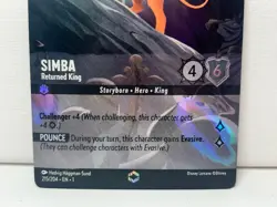 Disney Lorcana TCG Simba Returned King Enchanted 215/204 The First Chapter Holo - Image 4