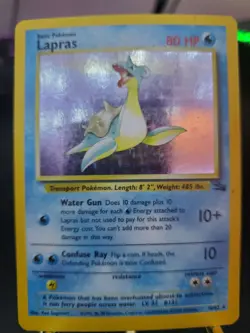 Lapras 10/62 Fossil Pokemon TCG Holo Rare Vintage 1999 WoTC Old School Foil Card - Image 1