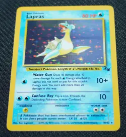 Lapras 10/62 Holo Rare Unlimited Fossil 1999 - Pokemon Card TCG (NM) - Image 3