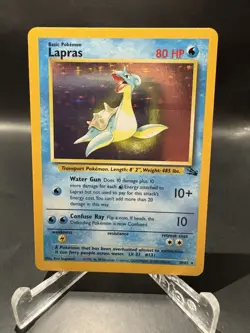 🔥 Lapras 10/62 🔥 Original Holo Rare Fossil Set Pokemon Card WOTC TCG 1999 - Image 1