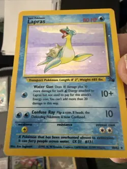 1999 Pokemon TCG Lapras Holo Rare Card 10/62 Fossil Set LP T58 - Image 1