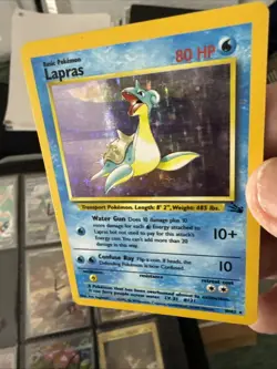 1999 Pokemon TCG Lapras Holo Rare Card 10/62 Fossil Set LP T58 - Image 2