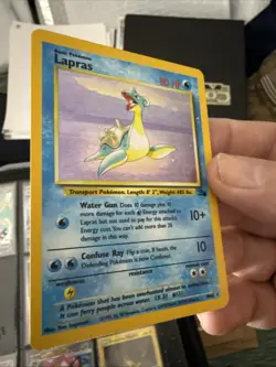 1999 Pokemon TCG Lapras Holo Rare Card 10/62 Fossil Set LP T58 - Image 3