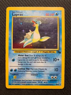 Lapras - Holo Rare - 10/62 - Fossil WOTC Vintage 1999 - Pokemon TCG MP Card - Image 1