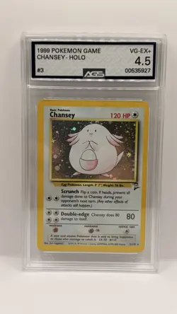 POKEMON CARD WOTC 2000 BASE SET 2 CHANSEY HOLO RARE 3/130 EX AGS 4.5 - Image 1