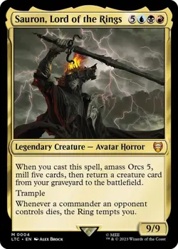 MTG The Lord of the Rings Commander - Sauron, Lord of the Rings (Foil) - Image 1