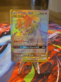 2019 POKEMON SUN & MOON UNBROKEN BONDS GARDEVOIR & SYLVEON GX #225 Rainbow SR - Image 1