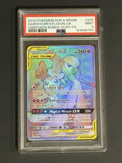 2019 Pokemon Sun and Moon Unbroken Bonds Gardevoir/Sylveon Gx Secret #225 PSA 9 - Image 1