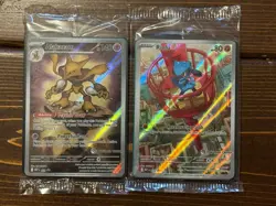 Alakazam 009 and Riolu 010 Black Star Promo Pokemon Center stamp SEALED - Image 1