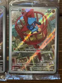 Alakazam 009 and Riolu 010 Black Star Promo Pokemon Center stamp SEALED - Image 3