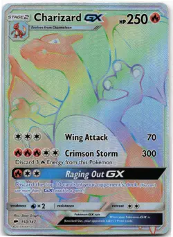 Charizard GX (Secret) Secret Rare SM - Burning Shadows SM03 Fire Holo 150/147 LP - Image 1