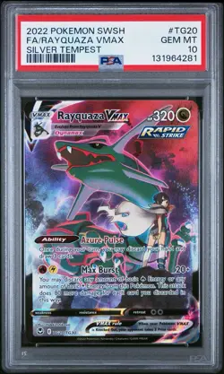 2022 Pokemon Rayquaza VMAX Trainer Gallery #tg20 Silver Tempest PSA 10 Gem Mint - Image 1