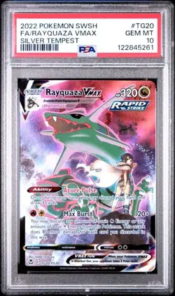 PSA 10 Rayquaza Vmax TG20 Pokemon Sword Shield Silver Tempest Trainer Gallery - Image 1